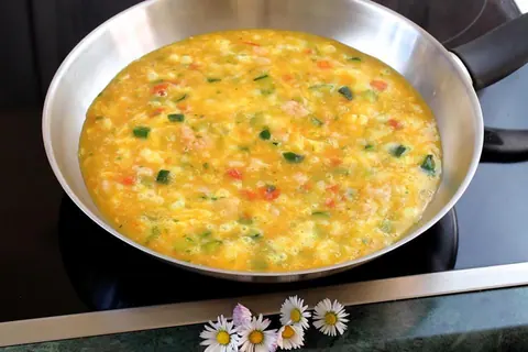 Frittata zucchine e gamberetti